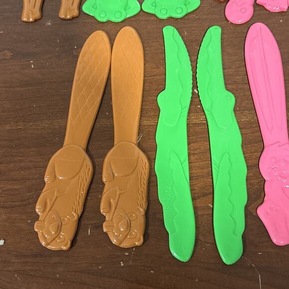 Zoo Pals Utensils Animal Funtensils Hefty Vintage Lot Of 17 Rare - Picture 6 of 9